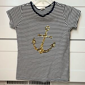J.Crew Crewcuts Girls Striped Sequin Tee Size 10